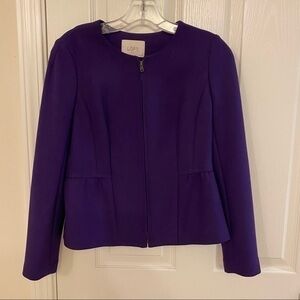 Loft Zipper Tulip Blazer Jacket in Purple Size 4P